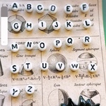 【Ａto Ｚ✖️2set】#czech beads#チェコビーズ　alphabet round 約6㍉程度white/black 