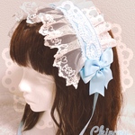 キャンディハートレース♡ヘッドドレス (水色)ロリィタ ヘッドドレス ヘドレ クラロリ 甘ロリ メイド コンカフェ 量産型 地雷 推し活 水色 ゴスロリ ブルー 水色 水色推し ハロウィン 可愛い