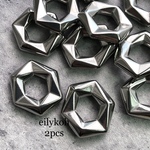 NEW 2個/ ダークシルバー　ステンレス　ごつごつ　リング　チャーム　CH406S