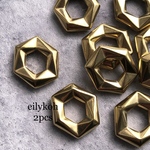 NEW 2個/ ゴールド　ステンレス　ごつごつ　リング　チャーム　CH406G