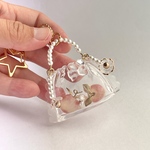 NEW🍑受注製作🍑もも入りの可愛いレースポーチ　キーホルダー