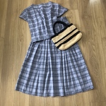 着回しが嬉しい＊ナチュラル可愛いチェック＊楊柳のセットアップ