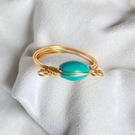 空のしずく ターコイズ  ゴールドリング  14kゴールドフィルド使用