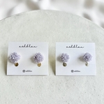 イヤリング/ピアス　ペールパープル　つぶつぶビーズのピアス　イヤリング　紫陽花　紫　パステルカラー　ペールカラー　くすみ　藤　金属アレルギー対応　金アレ対応　小ぶり　母の日　ラベンダー　誕生日