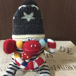 靴下ぬいぐるみ  ペラりん2号(シマシマ&キノコ抱っこ)