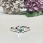 ≪Silver925≫ アクアマリンのスクエアリング
