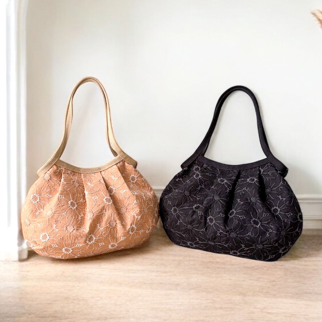 新作》コロンと可愛いショルダーグラニーバッグ 上品な刺繍