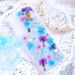 ブルー系押し花スマホケース♡iPhoneケース　GALAXY Xperia oppo reno Moto ZenFone