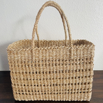 全国一律送料無料　【沖縄産月桃使用】手紡ぎ手編みの月桃かごバッグ