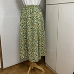 ☆最終SALE綿ローン　小花プリントタックギャザースカート