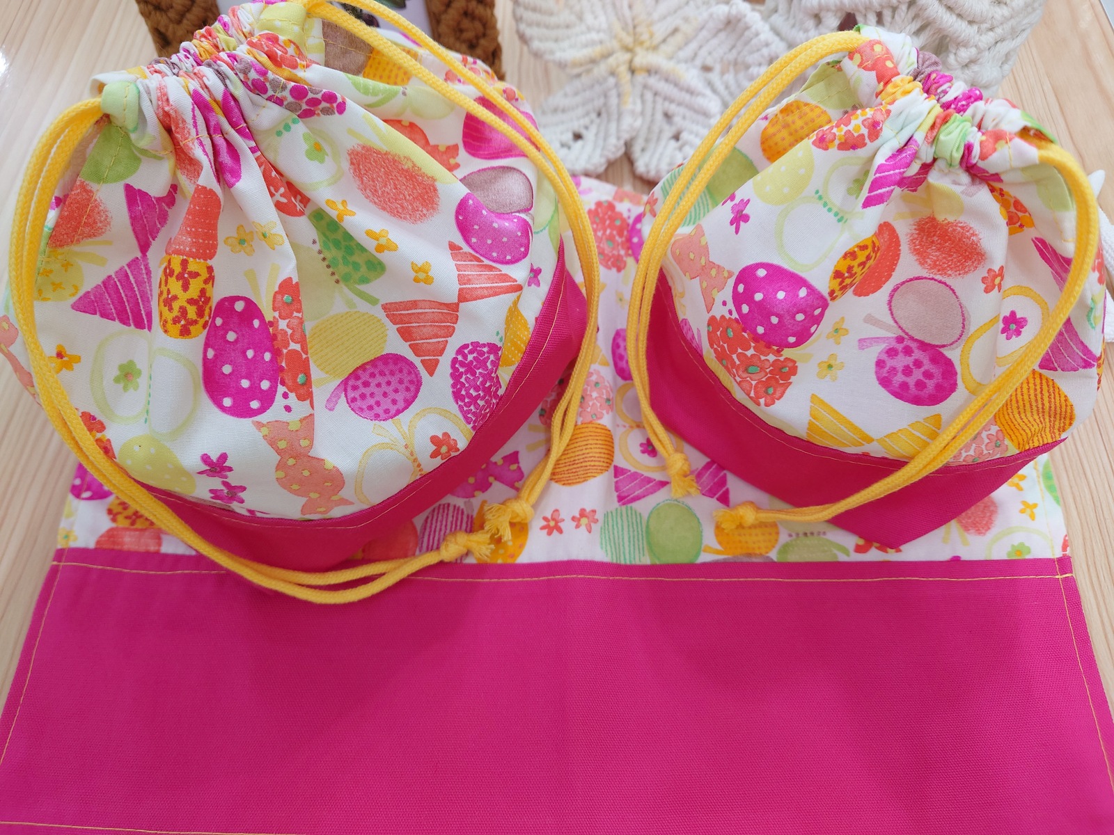 お弁当袋 コップ袋 ランチョンマット 3点セット - CRAFT-FAM'S