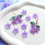 オリジナルカラー★17mm 桔梗　すみれ　お花のアセテートパーツ　ブルーパープル