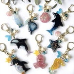 レジンの海の生き物キーホルダー