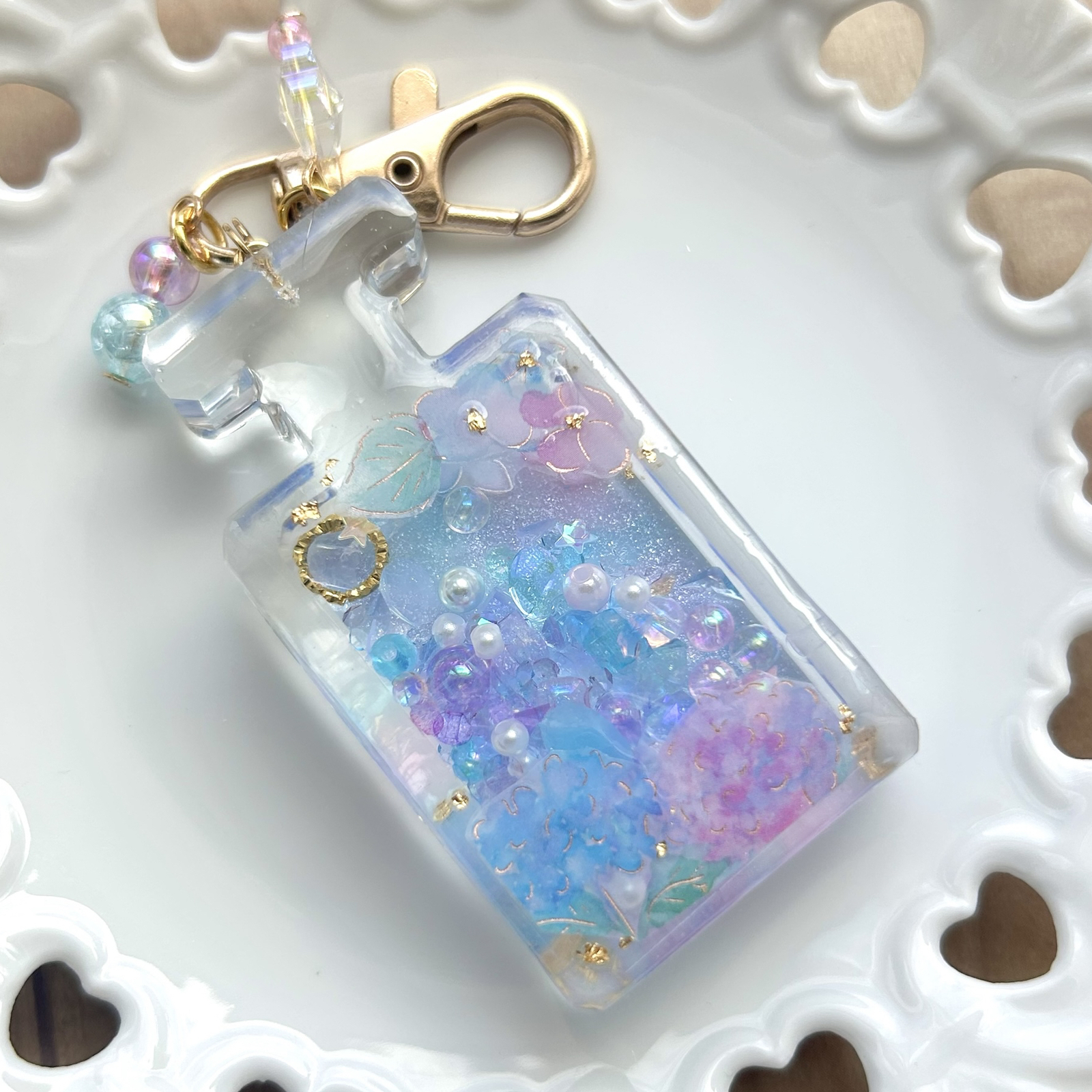 推し色くまちゃん くま クマ レジンキーホルダー イニシャル