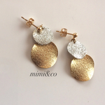 【送料無料】再販 silver×goldラウンドプレートピアス