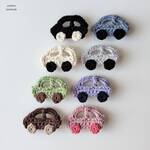 【新色追加】車のヘアクリップ・ニットカー・ヘアアクセサリー・男の子におすすめ・赤ちゃん用ヘアクリップ・手編み・贈り物