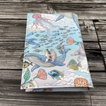 単行本ハードカバー用ブックカバー★クジラと猫☆ファンタジー♪
