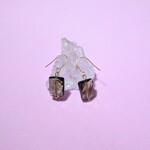 キラキラ スモーキークォーツ 天然石 シンプル ピアス(イヤリング)