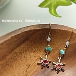 太陽とターコイズのピアス(イヤリング)