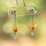 本美濃紙のジュエリー／OrigamiJewelry　「tsuru」　なのはないろ　　ピアスorイヤリング