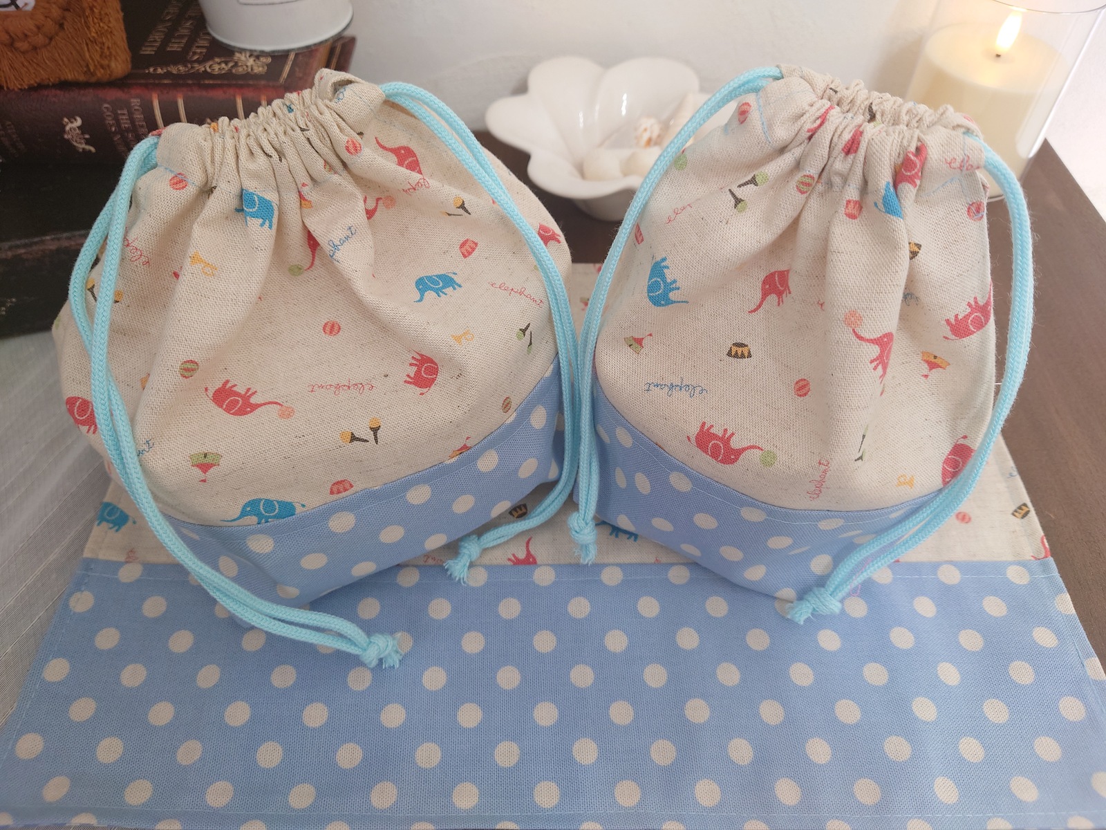 sio 体操服袋 お弁当袋 コップ袋 ランチョンマット ハンドメイド ハンドメイドお弁当袋・コップ袋・ランチョンマット3点セット