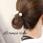 大きなパールのヘアゴム