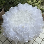 カフェマット🤍White rose🤍直径50㎝（フリル含）