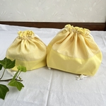 お弁当袋とコップ袋のセット(黄色ストライプ)