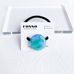 《夏SALE》青のヘアゴム 空 海 ブルーグラデーション　キラキラ　リゾート　旅行　まる　シンプル　キッズ　プレゼント　