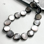ブラックシェル(黒蝶貝)AAA コイン16×16×4mm 3粒  天然石パーツ販売