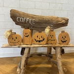 再再入荷🎃 ハロウィン 【 木製 インテリア 雑貨 】 パンプキン　かぼちゃ　置物　オーナメント