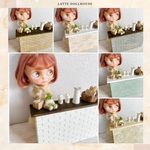 ミニチュア ドールハウス 背景ボード 壁 床 ブライス リカちゃん １／６ 家具 オビツ 棚 机 ドール ドール家具 カスタムブライス ハンドメイド シャビーシック 小物 カウンター レンガ