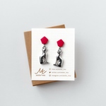 Polymer clay and CAT Pierced -cherry-