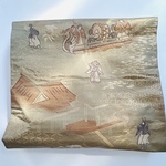   大特価400円　古典柄がレトロなビンテージ着物帯　名古屋帯　