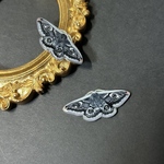 蛾のピアス　イヤリング【 BLACK】emperor moth サージカルステンレス　再販　00588