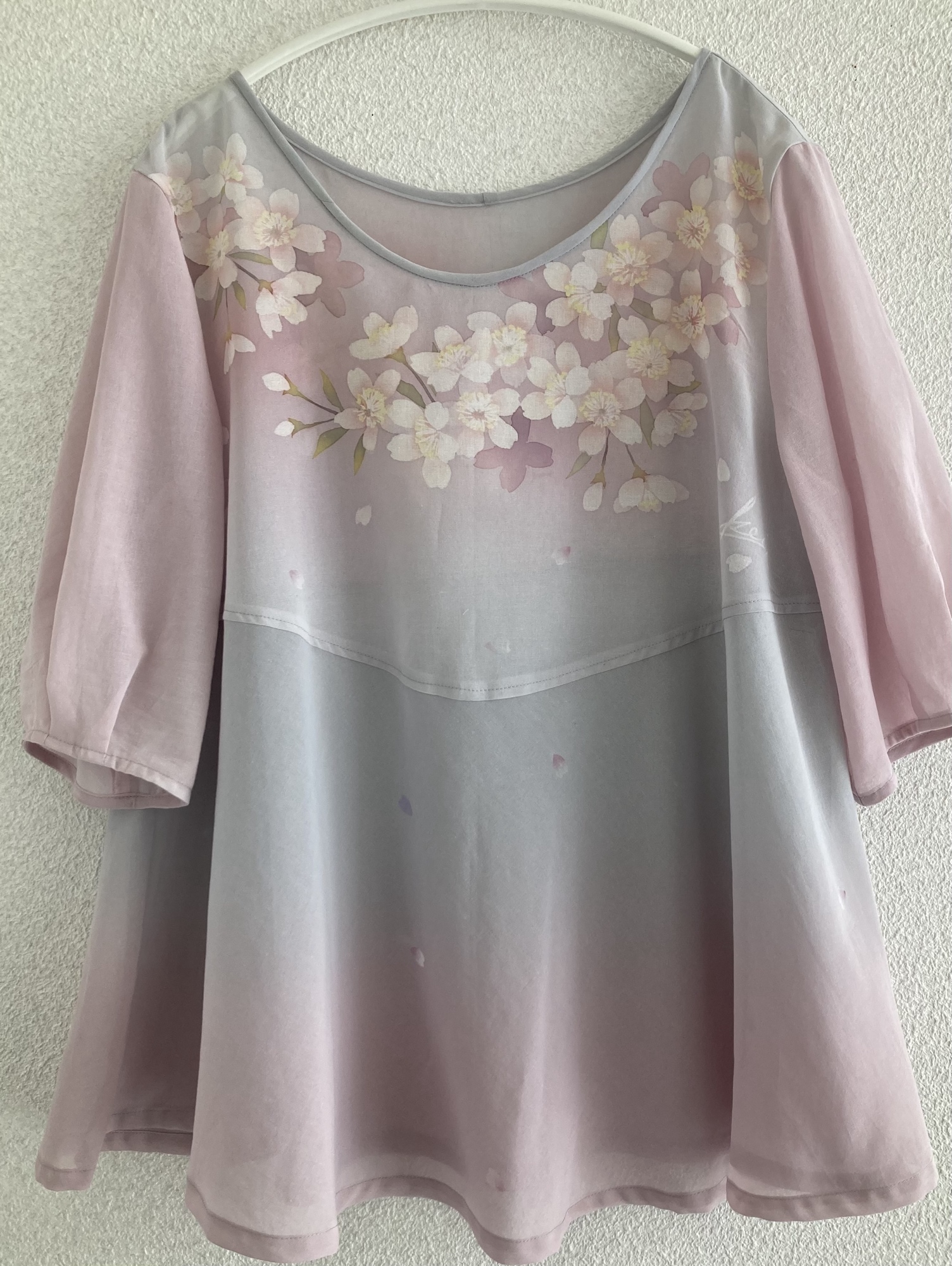 シアー花ブラウス　桜