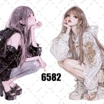 original sticker « no.6582 »     //     人物ステッカー オリジナルステッカー オリジナル人物ステッカー ステッカー cotton melody ミニステッカー