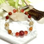 「 りんご飴 」  ✯ 星明かりオリジナルレジン玉 レッドキャンディジェイド シトリン ジャスパー レッドアゲートetc/ 天然石ブレスレット パワーストーン 天然石アクセサリー