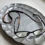 ■ 	Black × Amber × Wood 3way ネックレス■マスクストラップ、グラスコード，グラスチェーン、男女兼用