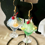 ミニチュア かき氷パフェのピアス