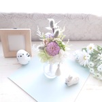 【Ver.2 】ふわふわ猫柳〜ちっちゃなお供え花・仏花・供養花…ブーケタイプ（花器・タッセル付）／ソーラーカーネーション＆ネコヤナギ／ペット供養／ペット仏壇／供花／ミニ仏壇／ミニ／小さめ／猫柳／お彼岸
