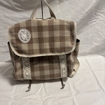 ベージュチェックのリュック