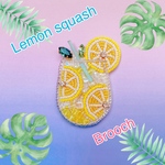 【再…販】レモンスカッシュ🍋ビーズ刺繍ブローチ