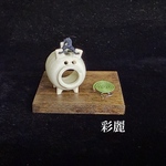 ミニチュア陶器　かとりぶた　蚊取り線香付　NO648