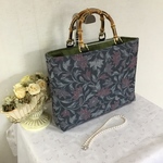 花ぷらら・シンプルで使いやすい・・洋服でも着物でも使える・ハンドメイド・リメイク・着物・カバン・トートバッグ・446