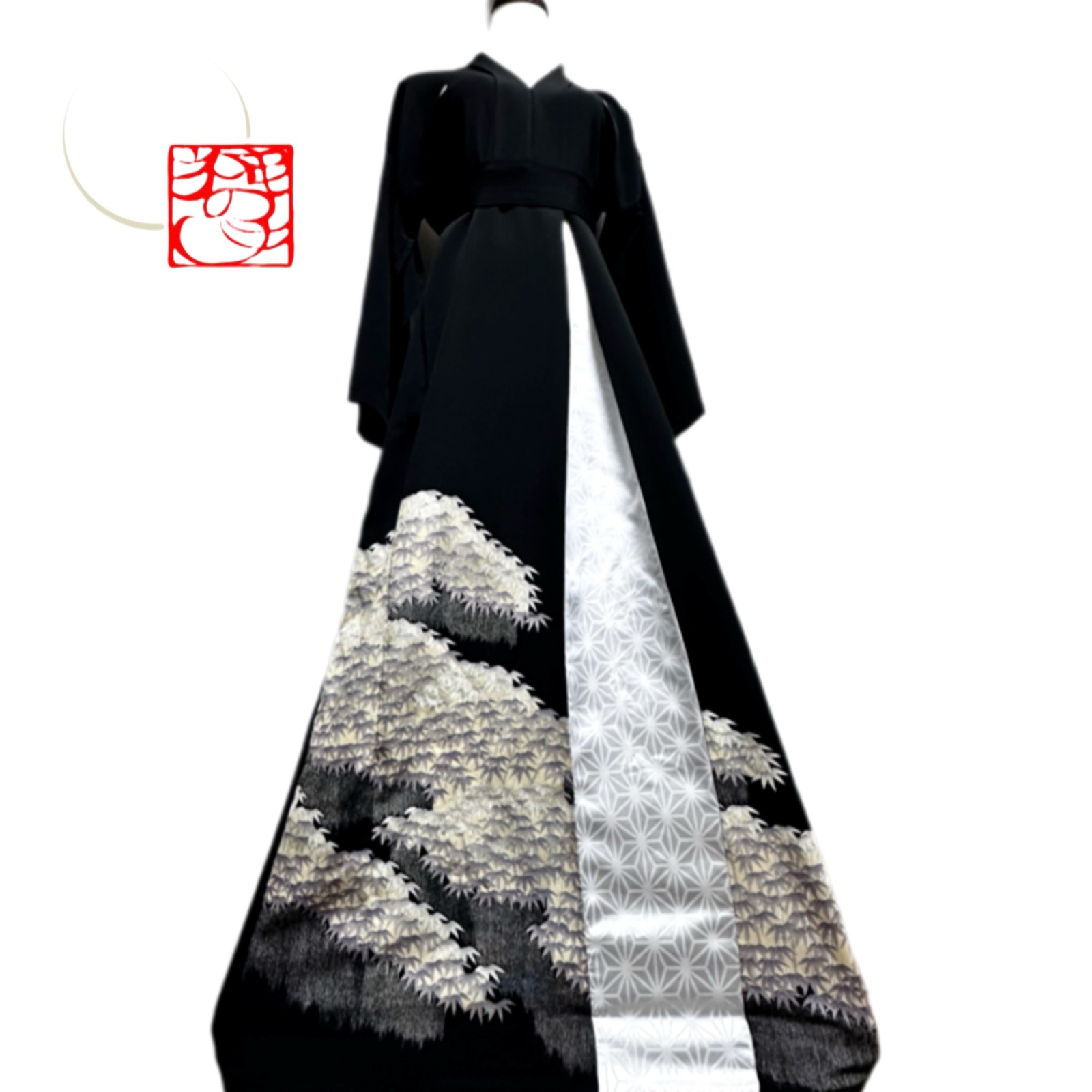 着物リメイク ペプラム セットアップ 黒留袖 ドレス カシュクール