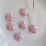 再販無し◆ デッドストック 8mm 硝子　チェコビーズ　スター　ピンク　星
