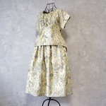 [50%OFF 8500円→4250円] 紬 着物リメイク👘木々の葉模様セットアップ 🌸夏物処分セール開催中🌸
