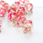 期間限定SALE【10個/10㍉】【ca-e-4】❁クリスタルボールチャーム❁ピーチ❁