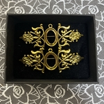 2個セット　アンティークゴールド　ブローチ台座　ブローチ　パーツ　ミール皿　18×13mm